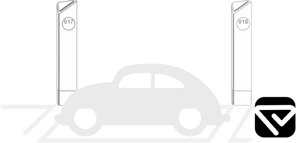 裝設智慧停車設備的停車格示意圖